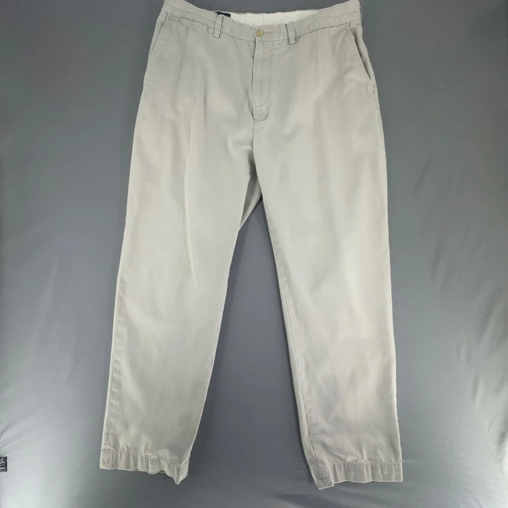 VTG Polo Ralph Lauren Prospect Pant Mens 36x32 Tan Khaki Cotton Straight Chino